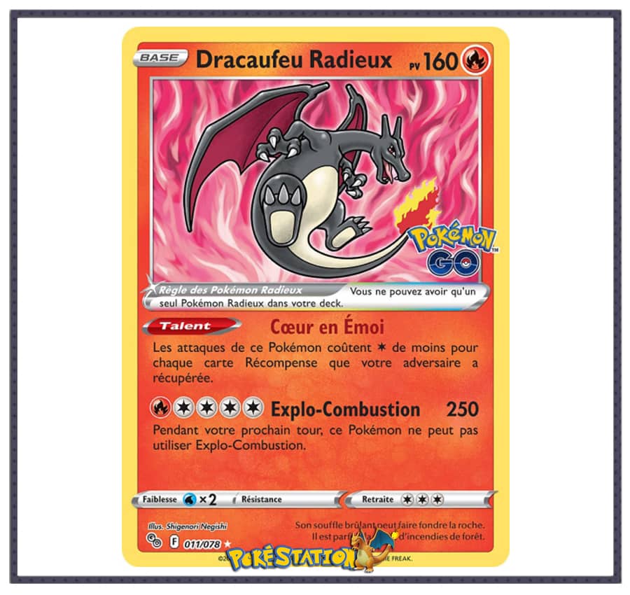 Carte Pokémon Dracaufeu Radieux 11/78 - Pokémon GO – PokeStation