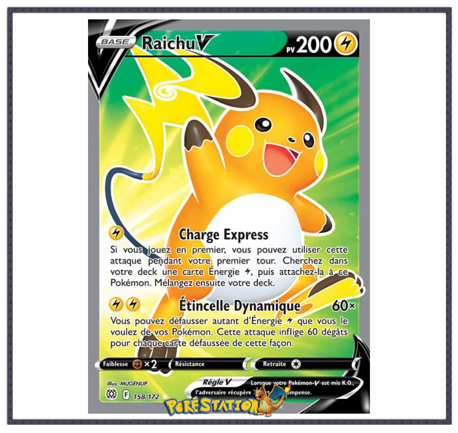 Carte Pokmon Raichu-V 158/172 - Stars Etincelantes EB09 PokeStation Carte Pokmon Raichu-V 158/172 - Stars Etincelantes EB09 PokeStation