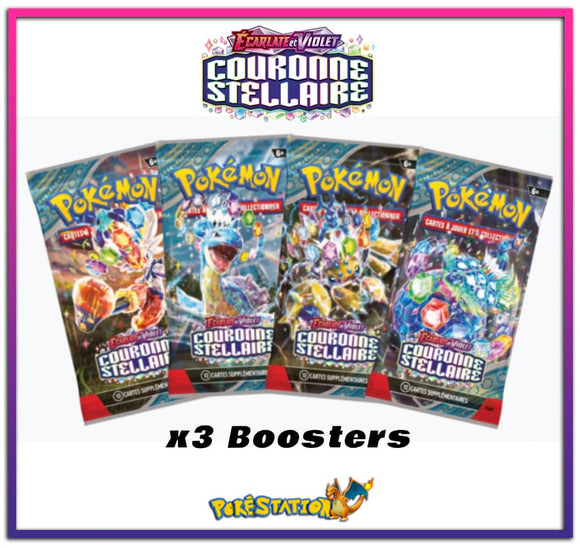 x3 Boosters Pokémon Couronne Stellaire EV07