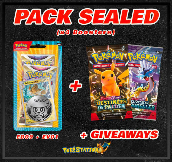 PACK SEALED de 4 BOOSTERS + GIVEAWAYS !