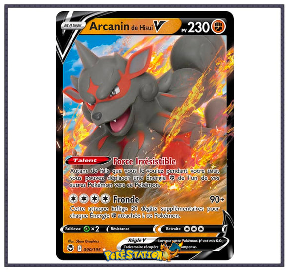 Carte Pokémon Arcanin de Hisui V 90/195 - Tempête Argentée EB12