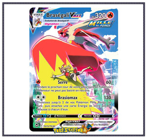 Carte Pokémon Braségali Vmax TG15/TG30 - Tempête Argentée EB12