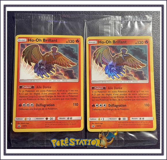 x1 Carte Pokémon Ho-Oh Brillant SM70 Légendes Brillantes SL3.5 - FR